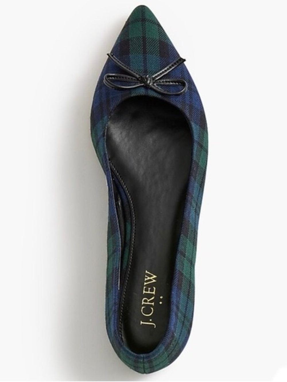 J. Crew Tartan Plaid Ballet Flat in Green and Navy